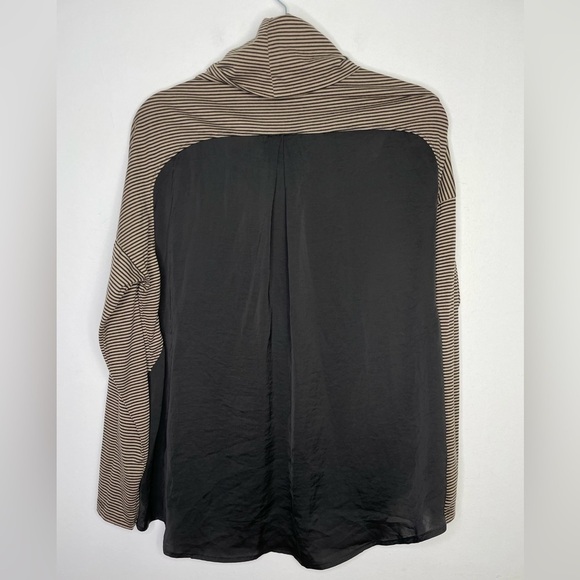 Melissa Nepton stripes mix media turtleneck top - Picture 5 of 7